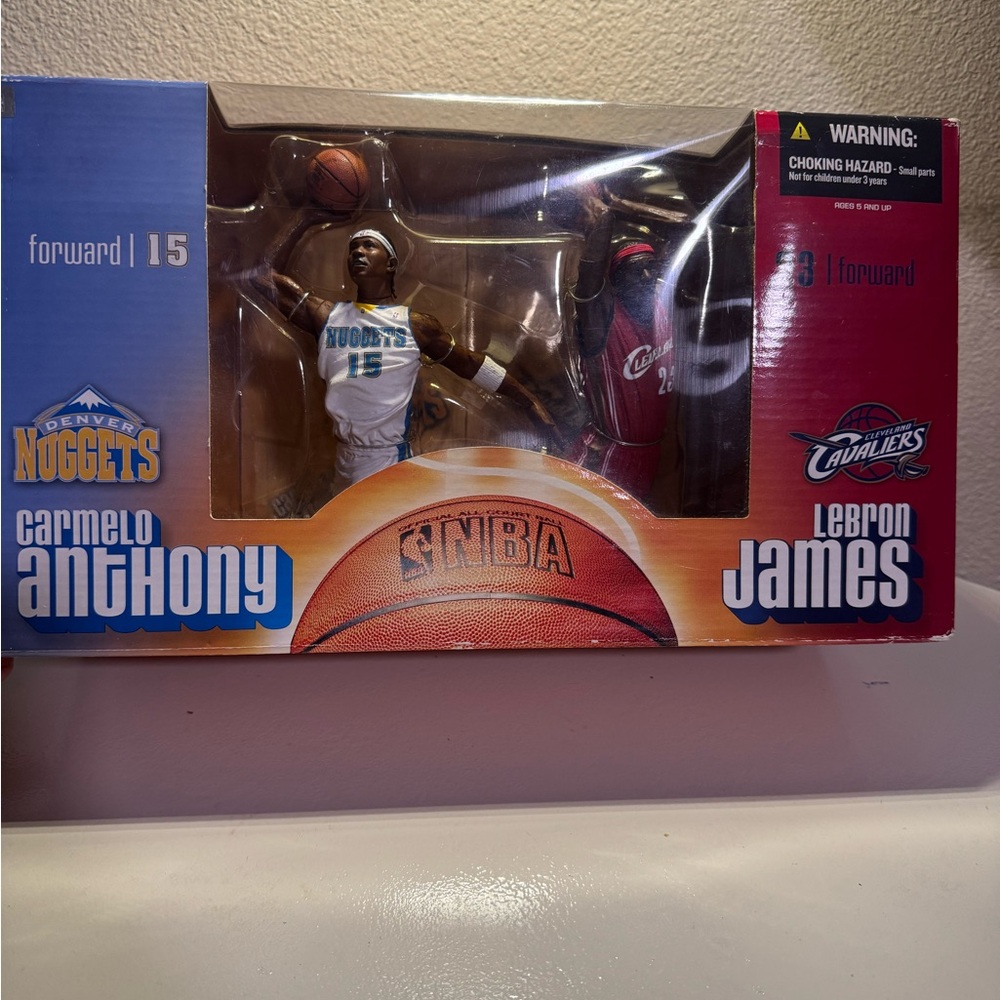 Special boxed edition of Carmelo Anthony & LeBron James McFarlane brand toy